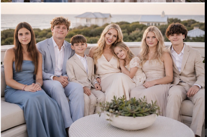 Joy Elizabeth Coleman, Esq. with her family on the beaches of 30A